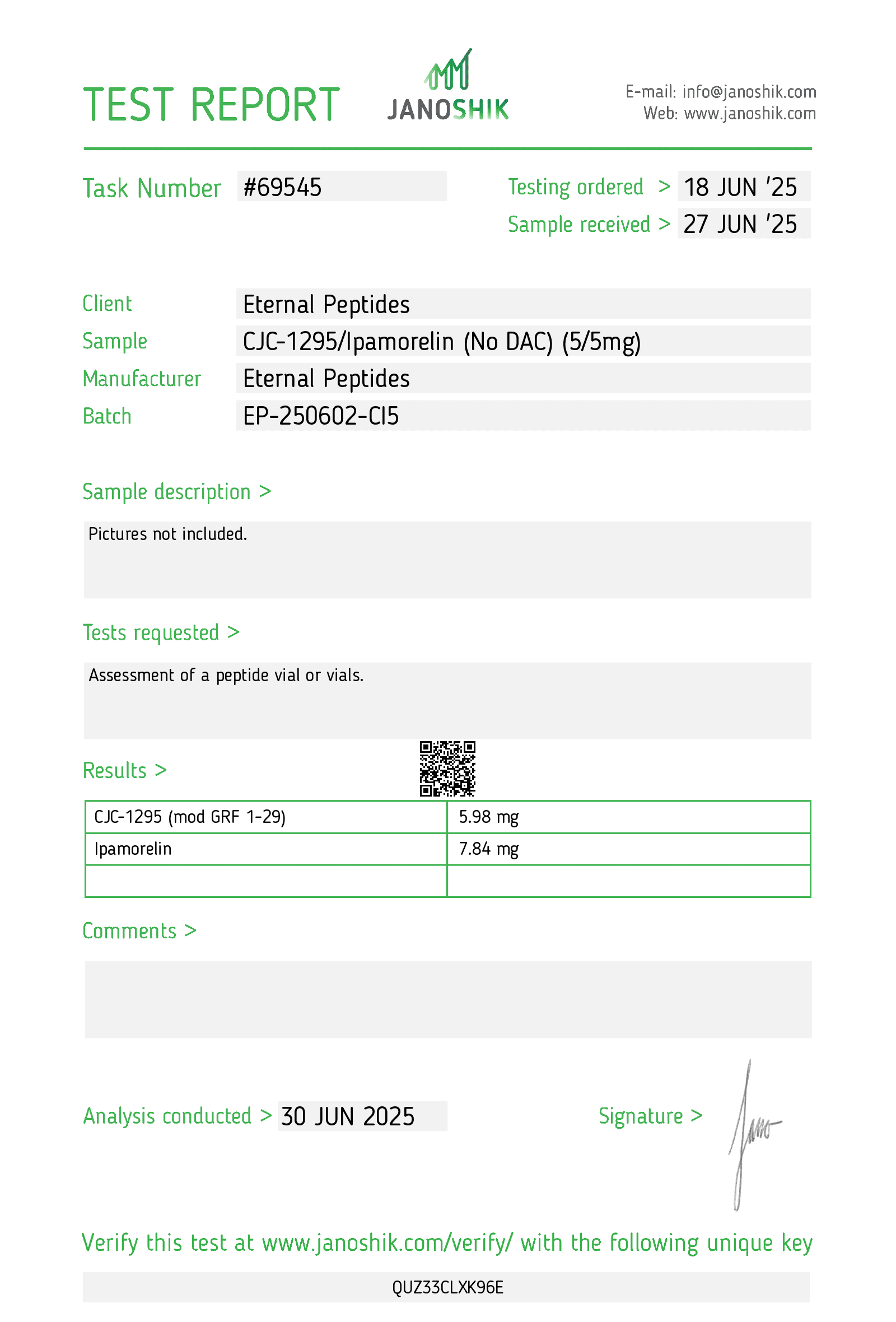 CJC 1295 + Ipamorelin (No DAC) (5mg/5mg) CJC 1295 + Ipamorelin (No DAC) (5mg/5mg)